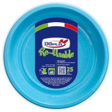 PIATTI FONDI IN PS DOPLA RIUTILIZZABILI Ø 205 MM TURCHESE - CONFEZIONE DA 25 PEZZI - 11842 PIATTI FONDI IN PS DOPLA RIUTILIZZABILI Ø 205 MM TURCHESE - CONFEZIONE DA 25 PEZZI - 11842