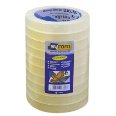 NASTRO ADESIVO NOYSY SYROM FORMATO 15 MM X 66 M PPL TRASPARENTE TORRE DA 10 ROTOLI - 7389