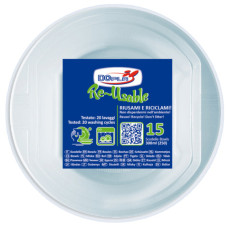 SCODELLE IN PS DOPLA RIUTILIZZABILI DA 300 ML TRASPARENTI - CONFEZIONE DA 15 PEZZI - 08142