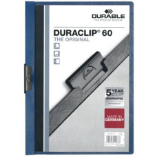CARTELLINA CON CLIP DURABLE DURACLIP® A4 - DORSO 6 MM - CAPACITA 60 FOGLI BLU - 220907