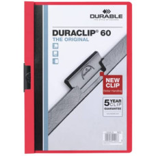 CARTELLINA CON CLIP DURABLE DURACLIP® A4 - DORSO 6 MM - CAPACITA 60 FOGLI ROSSO - 220903
