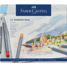 FABER-CASTELL GOLDFABER AQUA MATITE COLORATE ASTUCCIO METALLO 24 MATITE