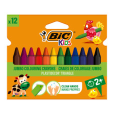 PASTELLI A CERA BIC KIDS PLASTIDECOR TRIANGLE - CONFEZIONE DA 12 PEZZI ASSORTITI PASTELLI A CERA BIC KIDS PLASTIDECOR TRIANGLE - CONFEZIONE DA 12 PEZZI ASSORTITI