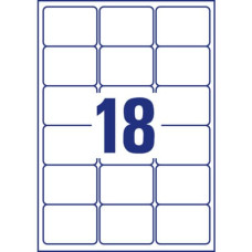 ETICHETTE BIANCHE RIMOVIBILI AVERY 63,5X46,6 MM - 18 ET/FOGLIO - STAMPANTI LASER/INKJET CONF. 25 FOGLI L6025REV-25