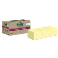 FOGLIETTI RIPOSIZIONABILI POST-IT® SUPER STICKY CARTA RICICLATA 76X76 MM GIALLO CANARY - 18 BLOCCHETTI DA 70 FF
