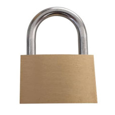 LUCCHETTO IN ACCIAIO CON CHIAVE IN OTTONE VISO 25X40X9 MM - ORO CAD401SB