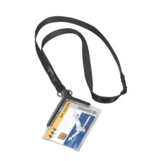 PORTABADGE DURABLE DELUXE 54X85 MM CON CORDONCINO TRASPARENTE CONF. 10 PEZZI - 820758