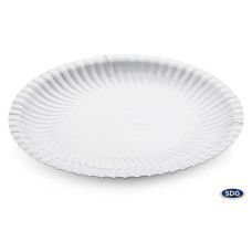 PIATTO PIANO Ø 23 CM IN CARTONCINO RICICLATO PATINATO SCATOLIFICIO DEL GARDA BIANCO - CONFEZIONE 50 PEZZI - 203-00