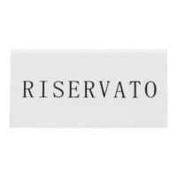 Segnaposto con scritto ''riservato'' securit® in acrilico rigido bianco set da 5 pezzi - tn-res-it-wt.