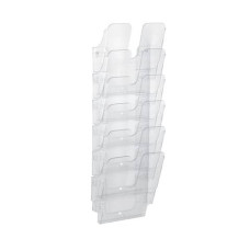 ESPOSITORE DA PARETE DURABLE FLEXIPLUS 6 COMPARTI A4 POLISTIROLO TRASPARENTE 24,7X10X108 CM - 1700008401