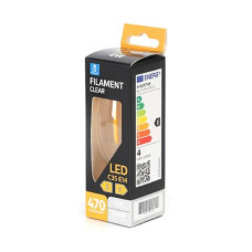 LAMPADINA A FILAMENTO LED LUCE CALDA 4W C35 - E14 - 470 LUMEN AIGOSTAR ø35XH.97 MM - B10106AM3