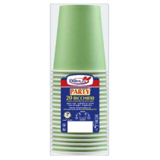 BICCHIERI DI CARTA WD 250 ML CONFEZIONE DA 20 PEZZI DOPLA GREEN VERDE 42191