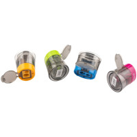 Espositore 16 temperamatite a 2 fori con serbatoio Donau colori assortiti