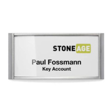 PORTANOMI DURABLE CLASSIC CON MAGNETE ARGENTO METALLIZZATO/TRASPARENTE INSERTO 34X74MM  CONF. 10 PZ