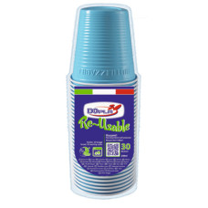 BICCHIERI IN PS DOPLA REUSABLE 230 ML TURCHESE - CONFEZIONE DA 30 PEZZI - 22704