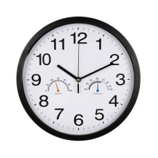 OROLOGIO DA PARETE CON TERMOMETRO METHODO THERMO- DIAMETRO Ø 30,3 CM - NERO - V150811