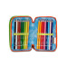 SEVEN ASTUCCIO PORTAPENNE 3 ZIP COMPLETO LAVABILE SCRIBBLED FLAME
