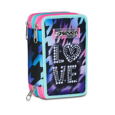 SEVEN ASTUCCIO PORTAPENNE 3 ZIP COMPLETO LAVABILE GLOW LOVE