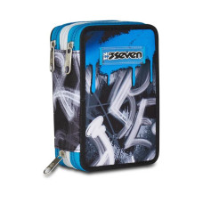 SEVEN ASTUCCIO PORTAPENNE 3 ZIP COMPLETO LAVABILE GRAFFITI BOY