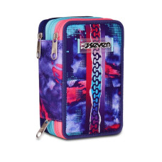 SEVEN ASTUCCIO PORTAPENNE 3 ZIP COMPLETO LAVABILE SHADY DYE GIRL