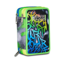 SEVEN ASTUCCIO PORTAPENNE 3 ZIP COMPLETO LAVABILE SPRINT PAINT BOY