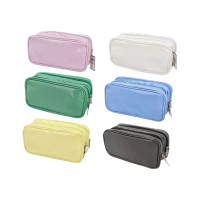 Astuccio portapenne doppio scomparto colori assortiti