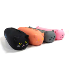KAWAII ASTUCCIO PORTAPENNE (GATTO  TOPO) IN SILICONE CON CERNIERA
