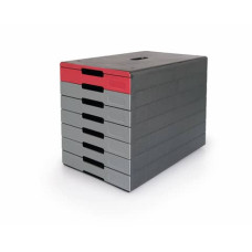 CASSETTIERA DURABLE IDEALBOX PRO 7 CASSETTI MM ROSSO