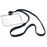 Portabadge 6x9cm con cordoncino nero cf.10