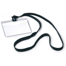 PORTABADGE 6X9CM CORDONCINO NERO CF.10