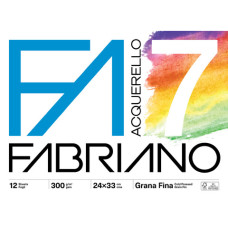 FOGLI FABRIANO ACQUERELLO F7 24X33 CM 300 G/M² 12 FOGLI A GRANA FINE PER ACQUERELLI