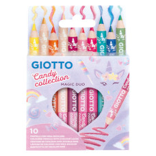MATITE COLORATE CON PUNTA BICOLORE GIOTTO MAGIC DUO CANDY COLLECTION CONF. 10 PZ