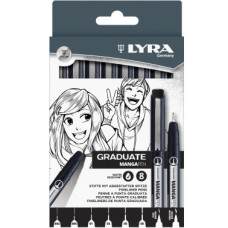 LYRA GRADUATE MANGAPEN SET 8 PEZZI SET 8 PENNE ASSORTITE