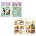 MINI BIGLIETTI DI NATALE GLITTERATI A TRE ANTE SOGGETTI ASSORTITI CONF.12 PZ
