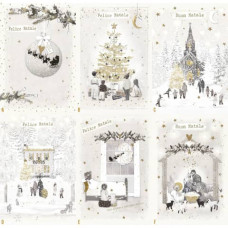 BIGLIETTI NATALIZI BUON/FELICE NATALE 2X18 CM CONF. 6 PEZZI ASSORTITI