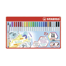 STABILO BRUSH PEN 68 ASTUCCIO METALLO 25 COLORI