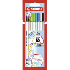 STABILO BRUSH PEN 68 CONF. 8 COLORI ASSORTITI.