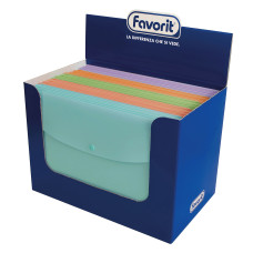 FAVORIT BUSTE CON BOTTONE PASTEL A4 EXPO 32 PEZZI PASTEL 