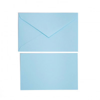 Buste e biglietti 9x14 cf.10 pz con 10 cartoncini azzurro