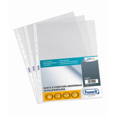 BUSTE TRASPARENTI A FORATURA UNIVERSALE FAVORIT BUCCIA D'ARANCIA LINEAR 23X33 CM