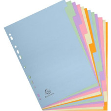 EXACOMPTA INTERCALARE 12 TASTI FORMATO A4 COLORI PASTELLO
