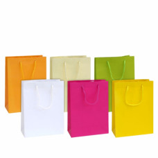 SHOPPER CARTA COLOR 22X10X29 CM CON MANICO IN CORDA - COLORI OPACHI ASSORTITI
