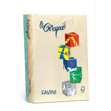 FAVINI LE CIRQUE COLORI TENUI A4 PACCO 250FF. 160GR. 5 COLORI ASSORTITI