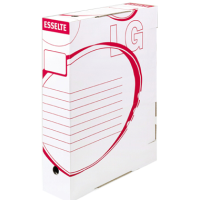 Scatola archivio Esselte boxy lg per tabulati bianco/rosso 39,5x31x8 cm 128500