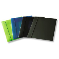 Cartellina a 3 lembi in plastica con elastico 25,5x35,5 cm blu trasparente