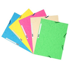 EXACOMPTA CARTELLA 3L C/ELASTICO DIAGONALE 24*32 CF.10 COLORI PASTELLO ASSORTITI