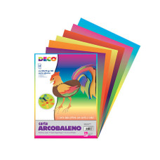 CARTA  ARCOBALENO 23X33 CM 10 FOGLI DA 100 GR/MQ