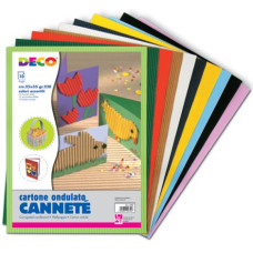 CARTONCINO ONDULATO CONF. 10 PEZZI 50X70 CM COLORI ASSORTITI