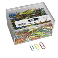 LEONE SCATOLA 500GR FERMAGLI COLORATI SCATOLA IN PLASTICA MIX MISURE