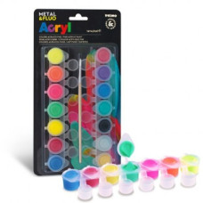 CMP COLORI ACRILICI FINI 4,5ML FLUO/METAL 14 COLORI CON PENNELLO